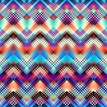 Seamless background. Geometric abstract diagonal pattern in low poly pixel ar Stock Illustration