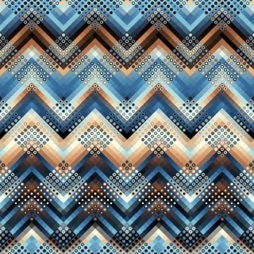 Seamless background. Geometric abstract diagonal pattern in low poly pixel ar Illustrazione stock