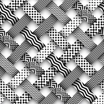 Seamless background. Geometric abstract diagonal vector pattern. Illustrazione stock