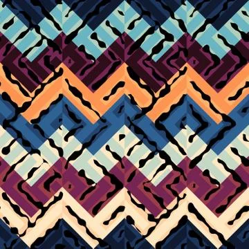 Seamless background. Geometric abstract diagonal pattern in low poly pixel ar Illustrazione stock