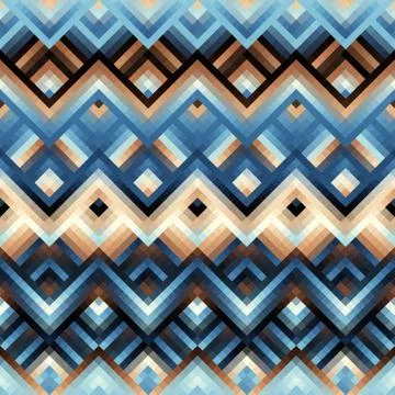 Seamless background. Geometric abstract diagonal pattern in low poly pixel ar Illustrazione stock
