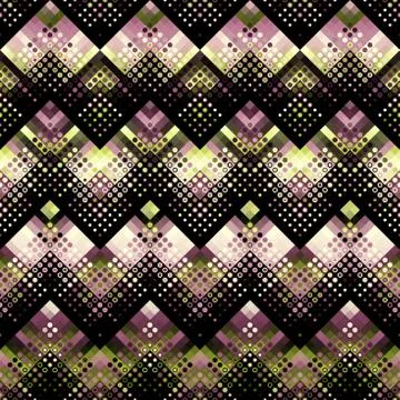 Seamless background. Geometric abstract diagonal pattern in low poly pixel ar Stock Illustration