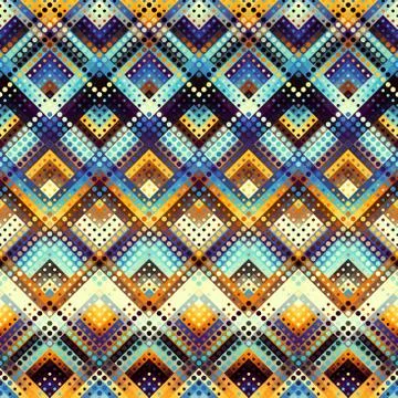 Seamless background. Geometric abstract diagonal pattern in low poly pixel ar Stock Illustration