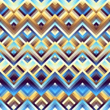 Seamless background. Geometric abstract diagonal pattern in low poly pixel ar Illustrazione stock