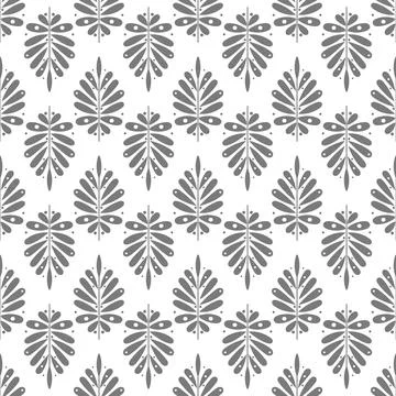 Seamless background with geometric leaf. Victorian style. The background is w Stock Illustration