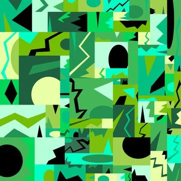 Seamless background with geometric pattern. Circles, squares and rectangles Stock Illustration