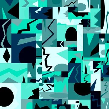 Seamless background with geometric pattern. Circles, squares and rectangles Stock Illustration