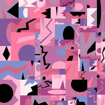 Seamless background with geometric pattern. Circles, squares and rectangles Illustrazione stock