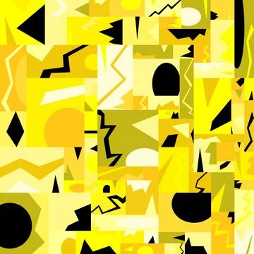 Seamless background with geometric pattern. Circles, squares and rectangles Stock Illustration