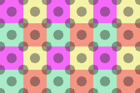 Seamless Background geometric pattern polka dots on alternating colors Stock Illustration