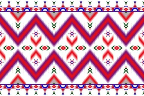 Seamless background Geometric patterns, ikat patterns. Stock Illustration