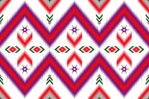 Seamless background Geometric patterns, ikat patterns. Stock Illustration