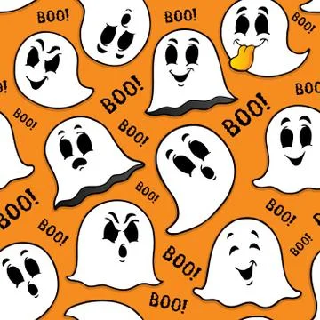 Seamless background with ghosts Stock-Illustration