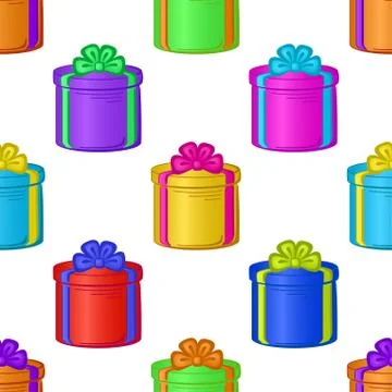 Seamless background with gift boxes Stock Illustration