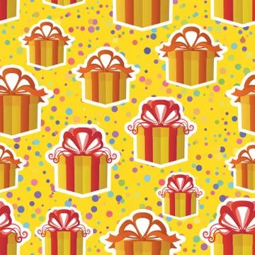 Seamless Background with Gift Boxes Stock Illustration