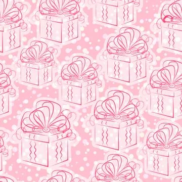 Seamless Background with Gift Boxes Stock Illustration