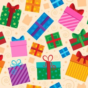 Seamless background gift theme - illustration. Stock-Illustration
