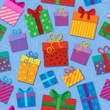 Seamless background gift theme - illustration. Stock Illustration
