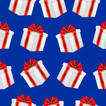 Seamless background with gifts Stock Illustration