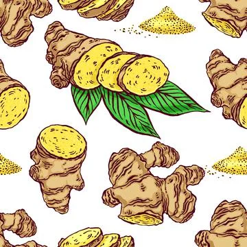 Seamless background of ginger Stock Illustration