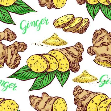 Seamless background of ginger Stock Illustration
