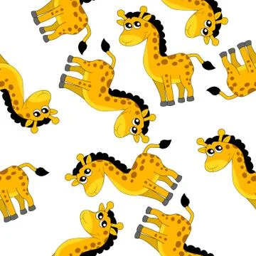 Seamless background with giraffes Stock Illustration