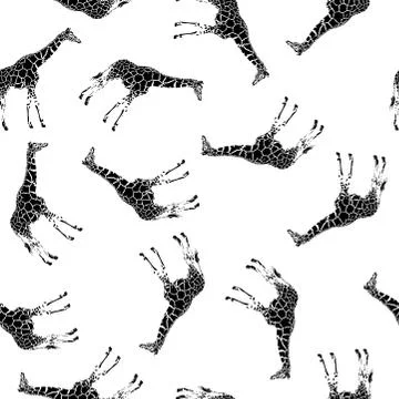 Seamless background of giraffes in vector Stock Illustration