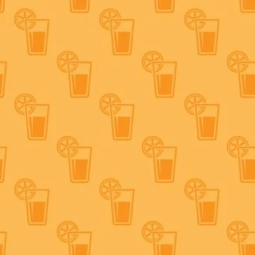 Seamless background with glasses of juice Stock Illustration