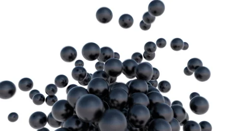 Seamless background of glossy black balls in abstract motion (FULL HD) Stockbeeldmateriaal 41840256