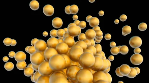 Seamless background of glossy orange balls in abstract motion (FULL HD) Video stock 41841146