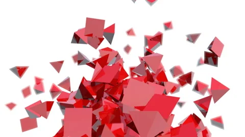 Seamless background of glossy red pyramids in abstract motion (FULL HD) Stock Footage 41473714