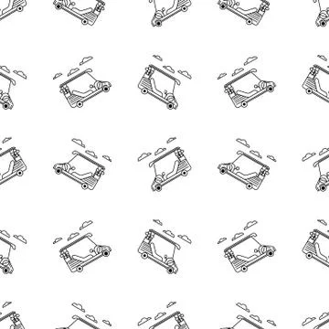 Seamless background for golf. Golf cart Stock Illustration