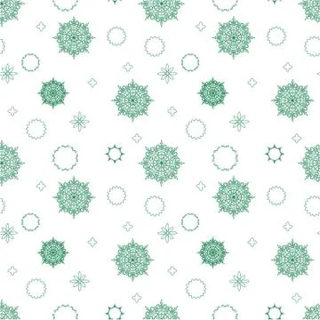 Seamless background with green mandala Stock Illustration