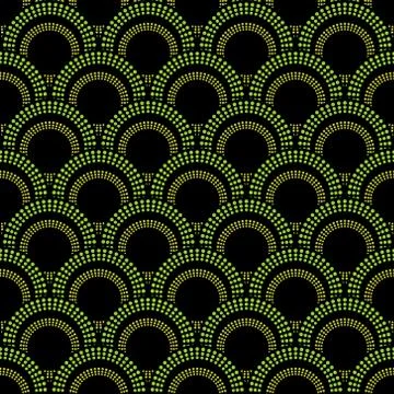 Seamless background  with green overlapping circle patterns Stock Illustration
