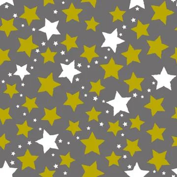 Seamless background with green stars. Pattern of connected constellations Stock-Illustration