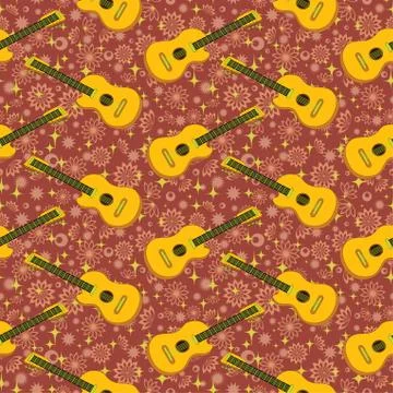 Seamless background, guitars Stock Illustration