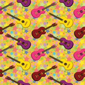 Seamless background, guitars Stock Illustration