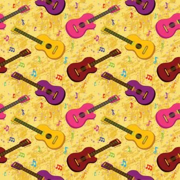 Seamless background, guitars Stock Illustration