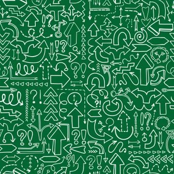 Seamless background of hand drawn arrows Stock Illustration