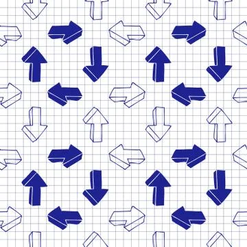 Seamless background of hand drawn arrows Illustrazione stock