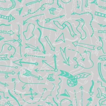 Seamless background with hand drawn arrows. Illustrazione stock
