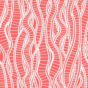 Seamless background with hand-drawn curving ribbons. Vector. Stock Illustration