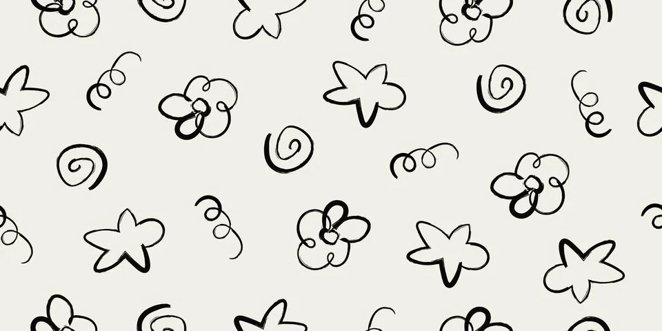 Seamless background with hand drawn elements. Stock Illustration