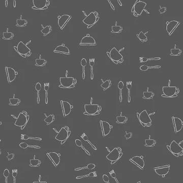Seamless background with hand drawn hotel objects Stock Illustration