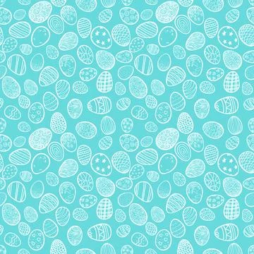 Seamless background for happy Easter. Decorative easter eggs with pattern 스톡 일러스트