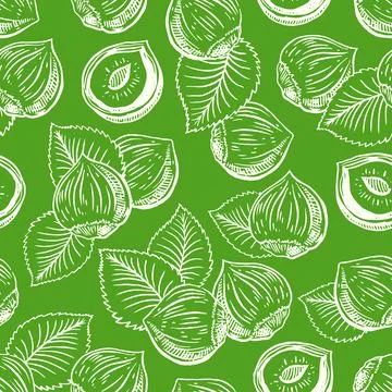 Seamless background with hazelnuts - 2 Ilustración de archivo