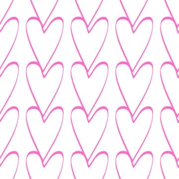 Seamless background with hearts. Design element for poster, banner, label, we Stock Illustration