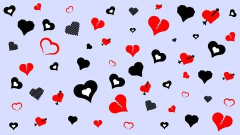 Seamless background with hearts. Design elements for Valentine's Day from r.. Stock Illustration
