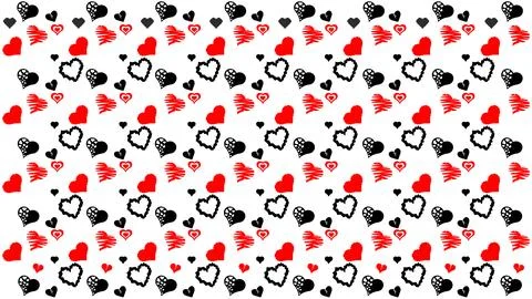 Seamless background with hearts. Design elements for Valentine's Day from r.. Stock Illustration