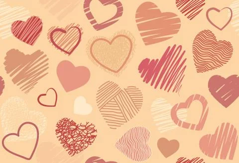 Seamless background with hearts Stock Illustration